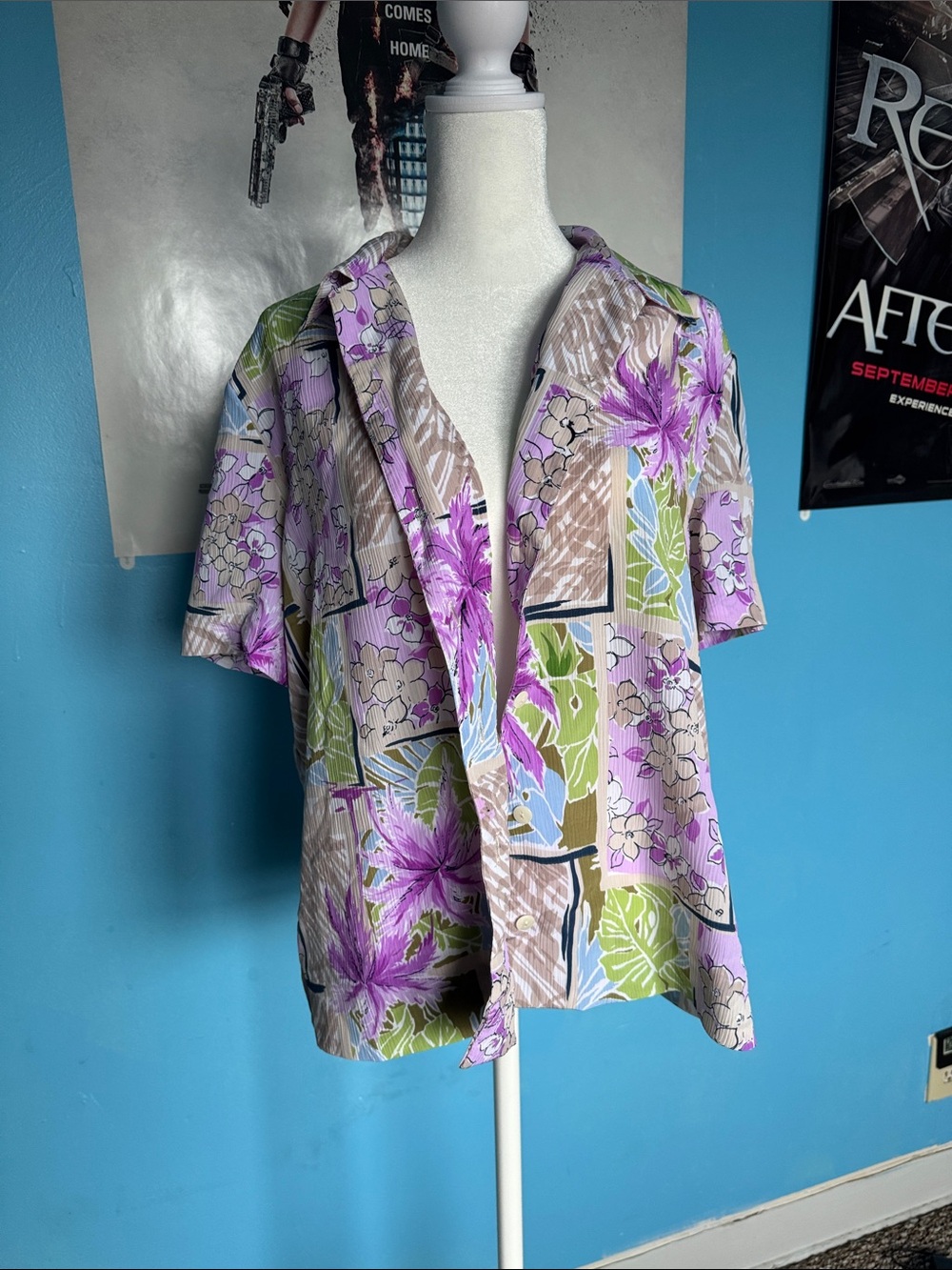 Alia Lavender Floral Button-Down Shirt